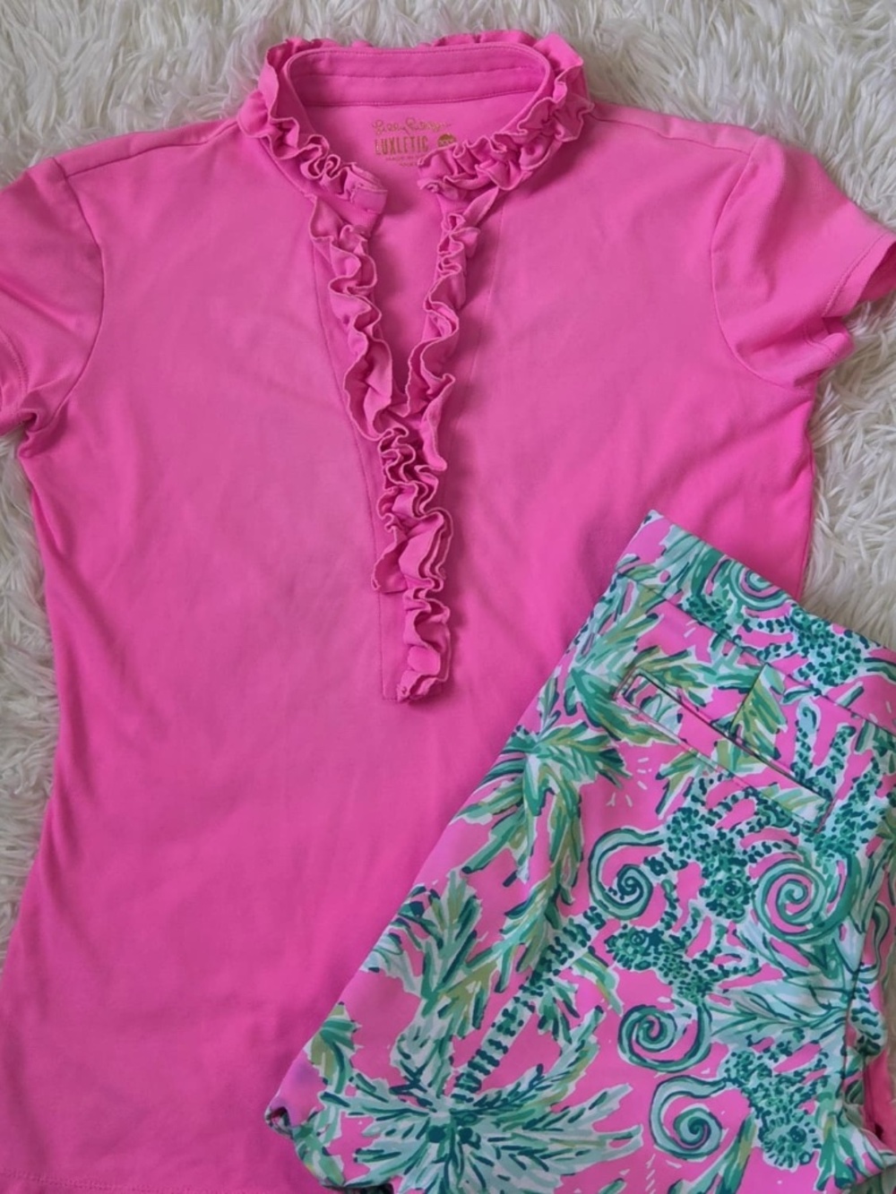 Lilly Pulitzer Luxletic Frida Ruffle Polo